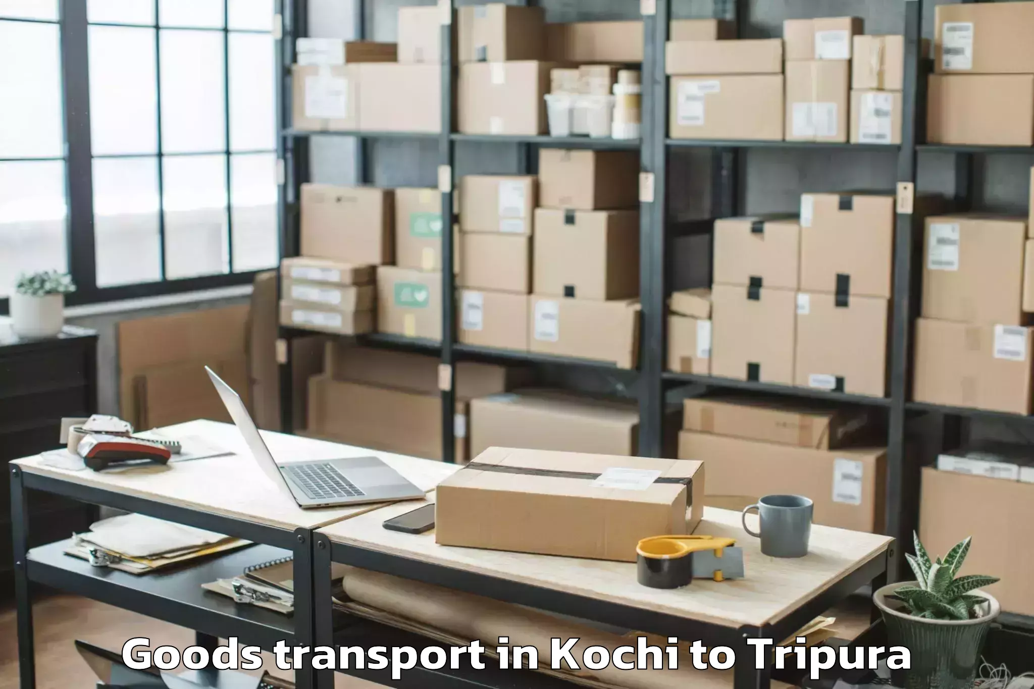 Book Kochi to Tulashikhar Goods Transport Online